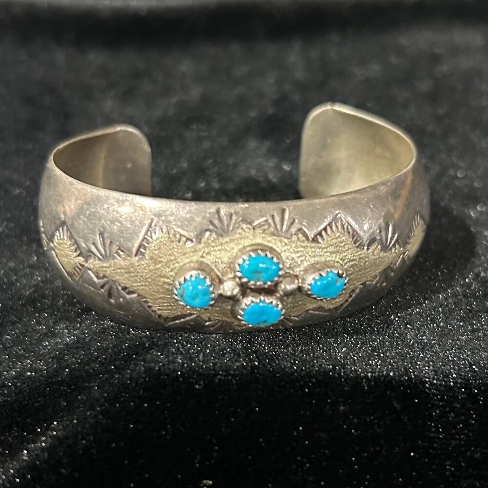 Vintage Sterling Silver and Turquoise Bracelet